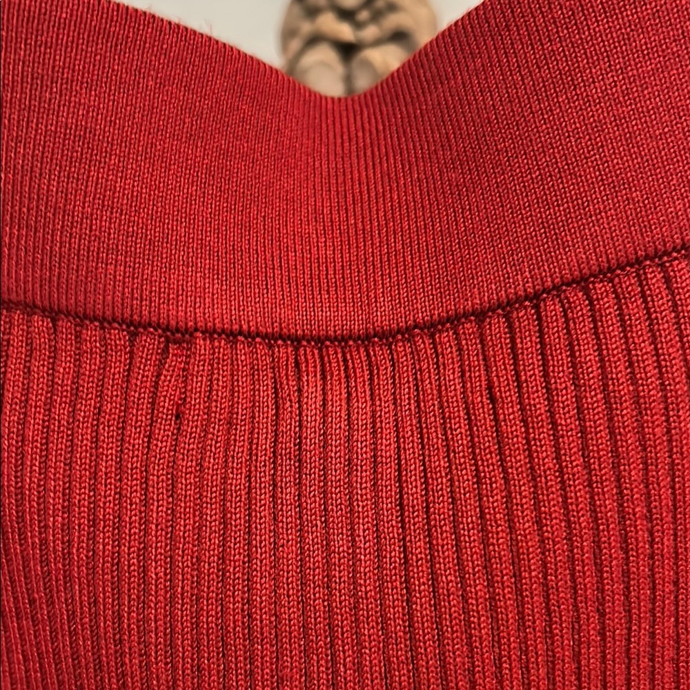 Chic Red Ribbed Two-Piece Set #28 - Picture 6 of 10